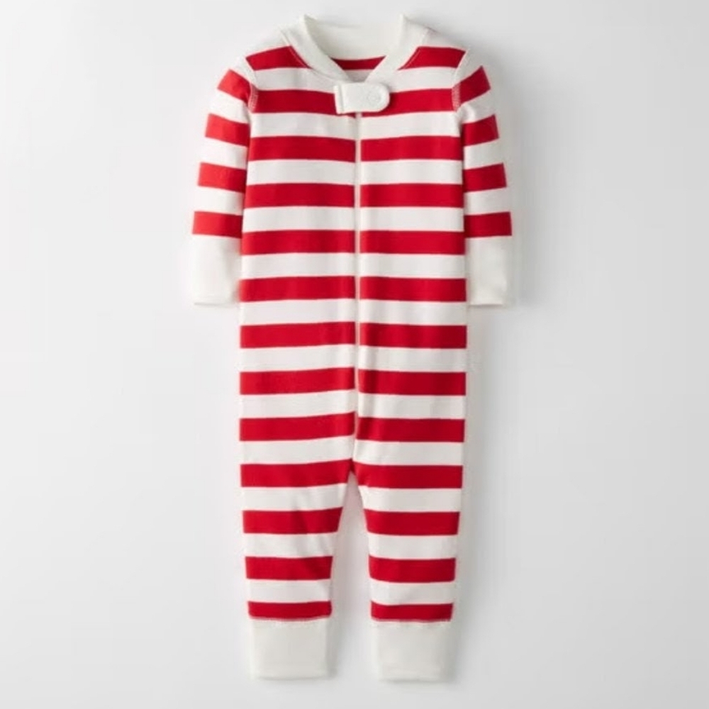 Hanna Andersson Night Night Sleeper In Hanna White/Hanna Red Size 0-3 Months